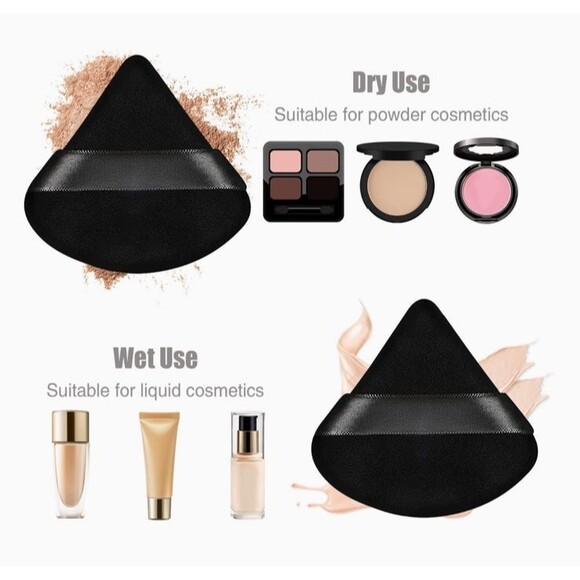 Makeup Sponge 9 Pcs Triangle Powder Puff Face Makeup Puff Soft Velour Makeup C2 - Picture 3 of 5